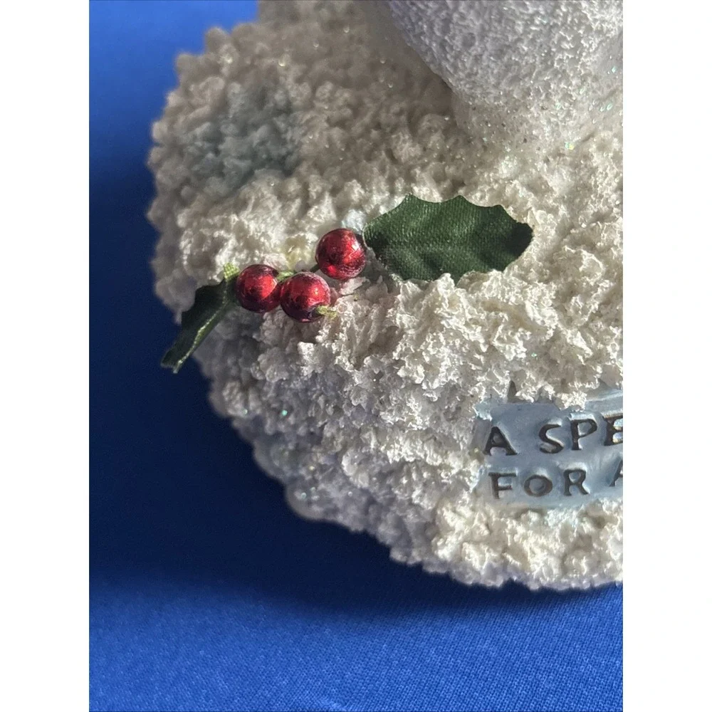 Snowman With Penguin Figurine Musical Box Works Wish You A Merry X-mas 6.5